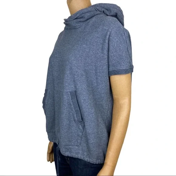 James Perse Sleeveless Hoodie Poncho Top in Gray - Picture 5 of 12